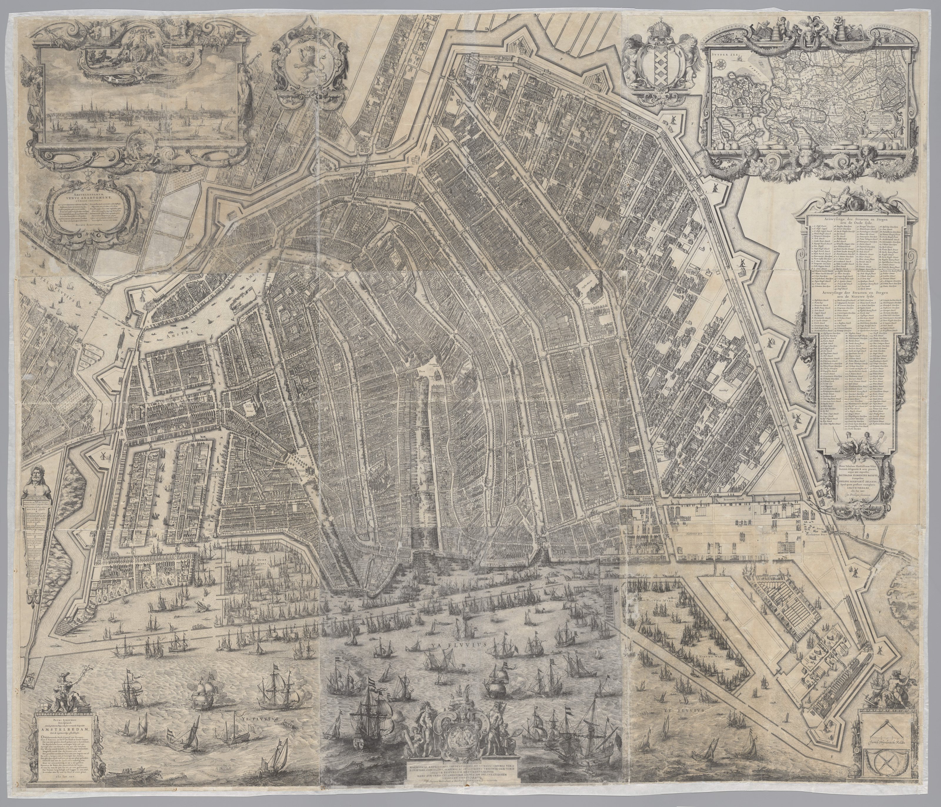 Kaart van Amsterdam door Balthasar Florisz. van Berckenrode uit 1625